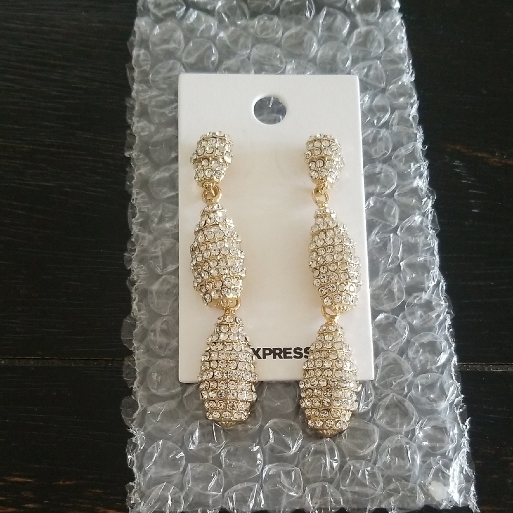 Express Gold and Silver Crystal Earrings